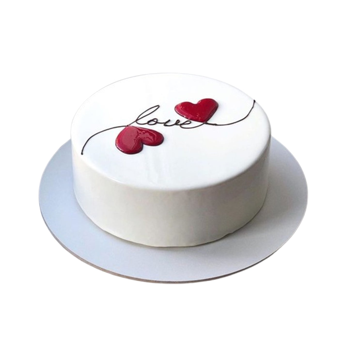 Decadent heart-shaped cake with chocolate ganache drips, shavings, and curls for a rich, indulgent dessert