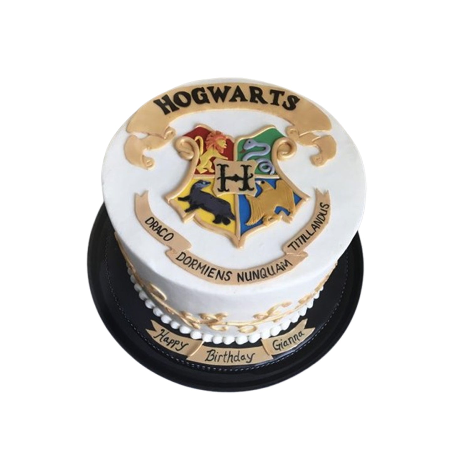 Harry Potter cake with Hogwarts crest, custom birthday design by The Cake Daddy