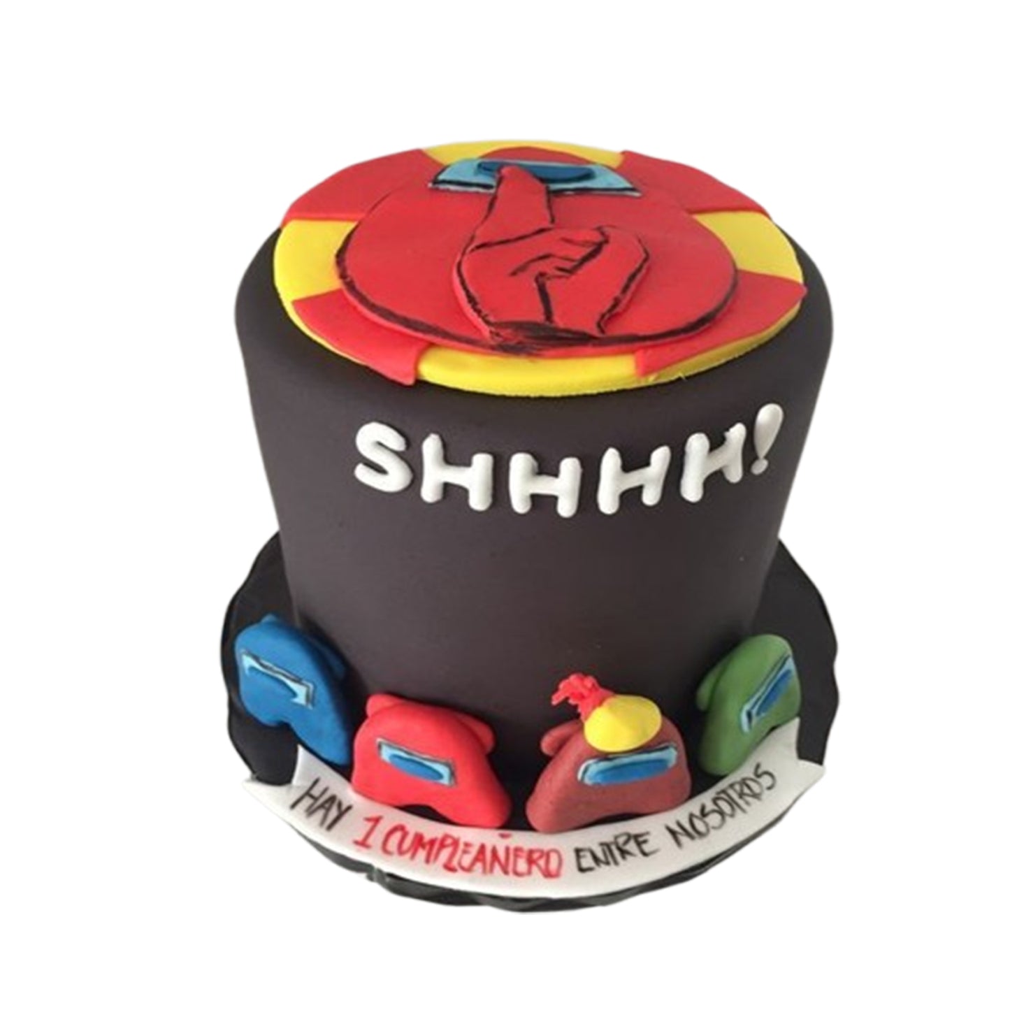 3D fondant Among Us crewmate cake sculpted for London delivery