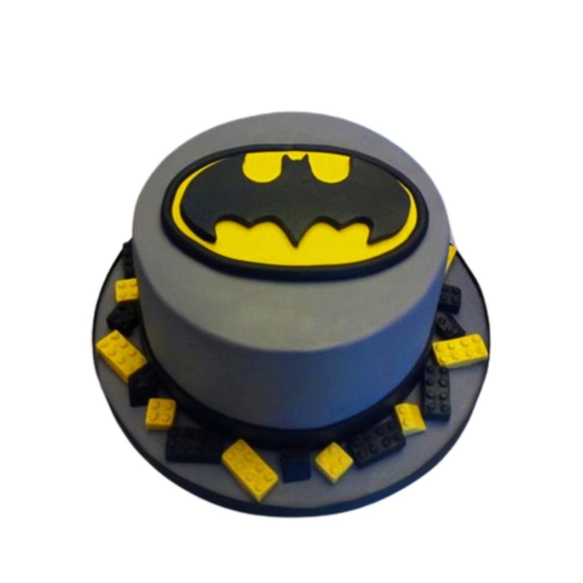 Batman Cake V8 - bright colourful birthday cake with cartoon Batman and Gotham City characters