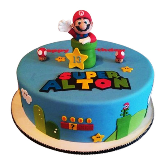 Mario Themed Birthday Cake