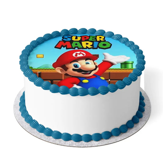 Super Mario themed birthday cake