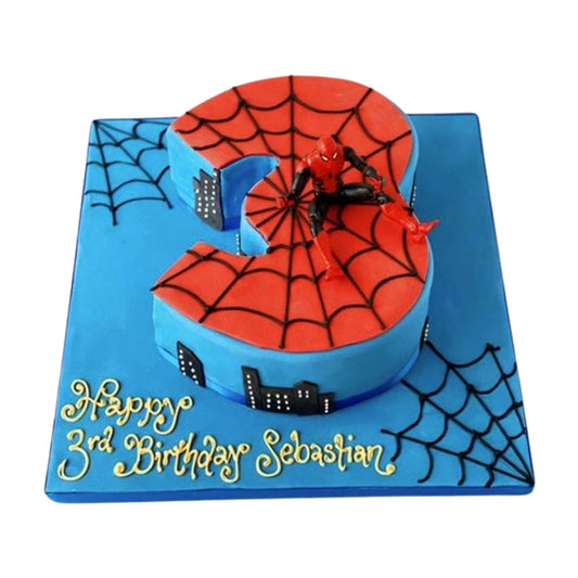 Spider-Man Number 3 Birthday Cake V32